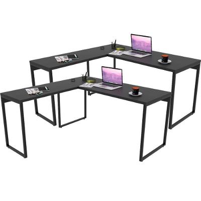 Kit 02 Mesas Escritório C01 150X150 Preto Onix