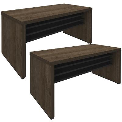 Kit 2 Mesas Para Escritório Atria 158 Cm A2 Charuto Preto