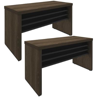 Kit 2 Mesas Para Escritório Atria 135 Cm A2 Charuto Preto