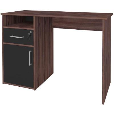 Mesa Para Escritório Escrivaninha Hall A02 Ipê Preto