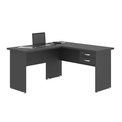 Escrivaninha Em L Com 02 Gavetas Chair Preto Onix