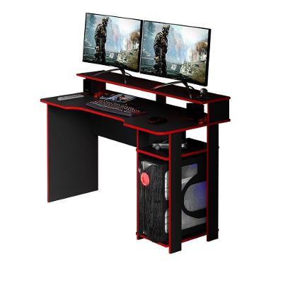 Mesa Para Escritório Me4153 Mdp Preto/Vermelho