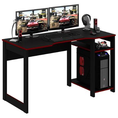 Mesa Para Escritório Me4152 Mdp Preto/Vermelho