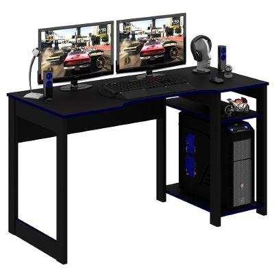 Mesa Para Escritório Home Office Gamer Me4152 Mdp Preto/Azul