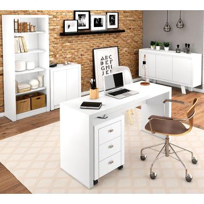 Conjunto Escritorio Completo 5 Peças Cj20 Branco Branco