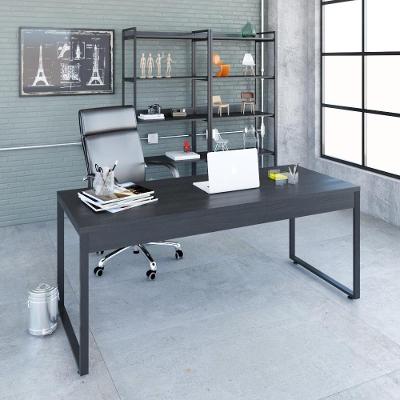 Mesa Diretor 180X70X75Cm Preto Ônix/Est.Preta