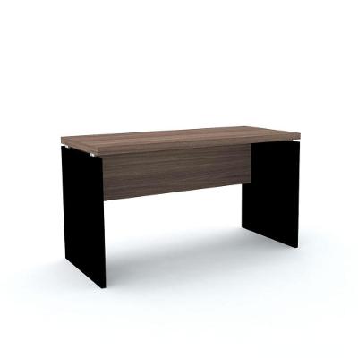 Mesa De Escritório Pé Painel Pe40 Em Mdp 150 X 60 Cm Cor Walnut Base Preta