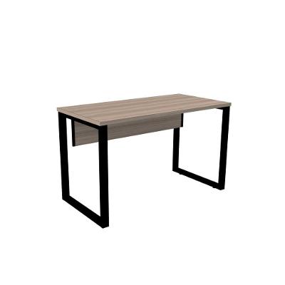 Mesa De Escritório Pé Tubular Pe25 Em Mdp 134 X 60 Cm Noce Naturalle E Base Preta