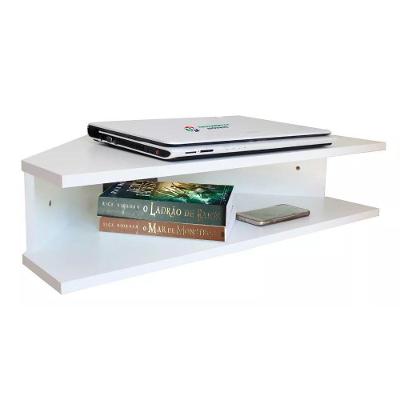 Mesa Notebook Suspensa Canto Branco Em Mdf