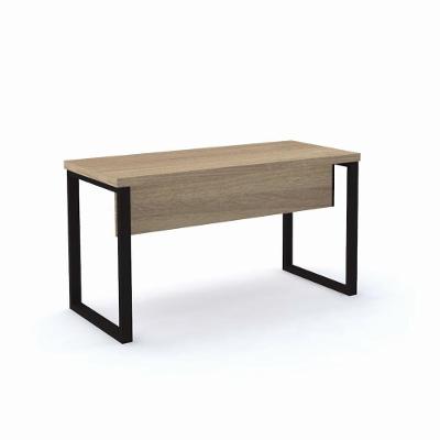 Mesa De Escritório Pé Tubular Pe40 Em Mdp 134 X 60 Cm Noce Naturalle Base Preta