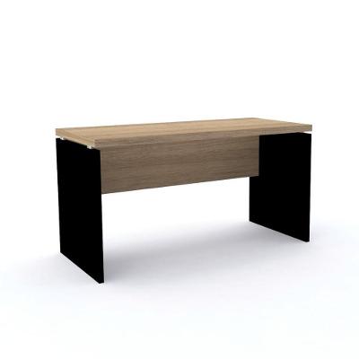 Mesa De Escritório Pé Painel Pe40 Em Mdp 134 X 60 Cm Noce Naturalle Base Preta