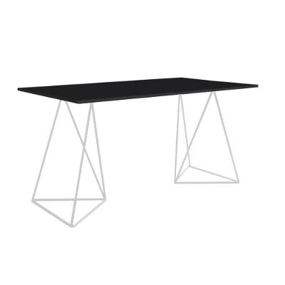 Escrivinha Mesa Bela Vista Branco E Tampo Preto - Cor: Preto