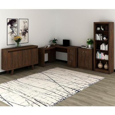 Conjunto Escritorio Completo 4 Peças Cj1 Rustico Rustico