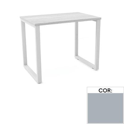 Mesa De Escritório Pé Tubular Pe25 Em Mdp 90 X 45 Cm Cinza Com Base Cinza