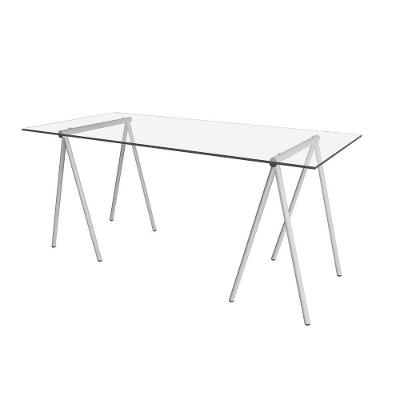 Mesa De Escritório Escrivaninha Cavalete Itaim Branco Asturias