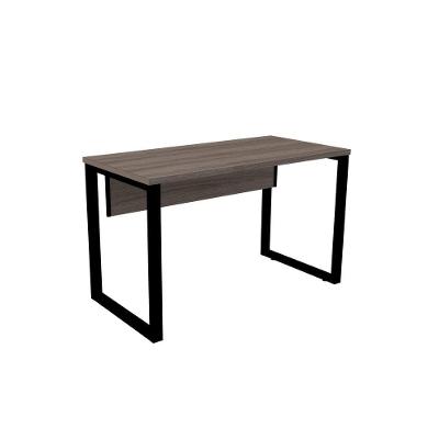 Mesa De Escritório Pé Tubular Pe25 Em Mdp 134 X 60 Cm Cor Walnut E Base Preta