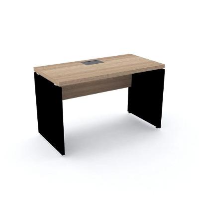 Mesa De Escritório Pé Painel Pe40 Em Mdp 134 X 60 Cm Cor Noce Naturalle Base Preta