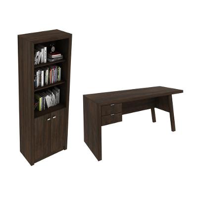 Escritório Com Mesa Para Computador 2 Portas Rústico