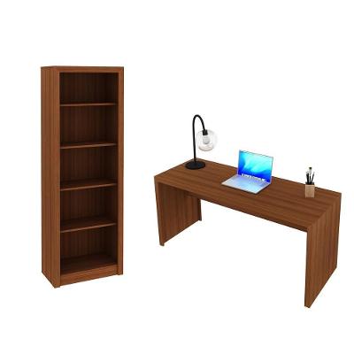Escritório Com Mesa Para Computador Amendoa