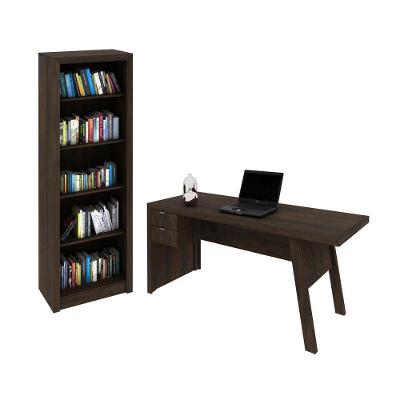 Escritório Com Mesa Para Computador Portas Rústico