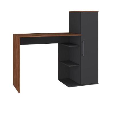 Mesa Escrivaninha 1 Porta Estilare Móveis Preto Com Madeirado