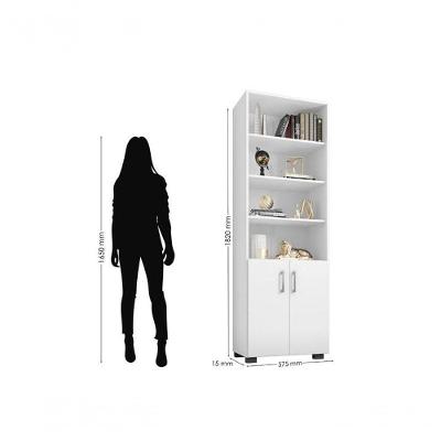 Kit Escritório Com 2 Livreiros Office Branco