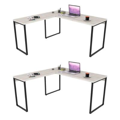 Kit 2 Mesas De Escritório Office Em L 150X150Cm Snow