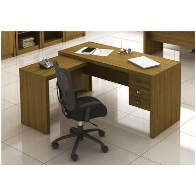 Mesa para Home Office com 03 Gavetas Amêndoa Tecno Mobili