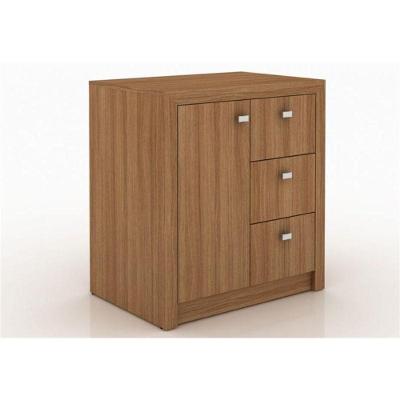 Armário 03 Gavetas E 01 Porta Para Home Office Me4111 Amendoa