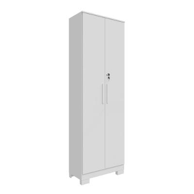 Armário Multiuso 100% Mdf 2 Portas Com Chave Bordo Rio Doce Branco Branco