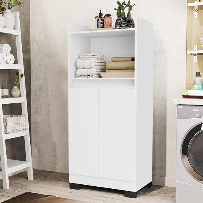 Multiuso Lavanderia Armario Duque 2 Portas Branco/preto Branco/preto