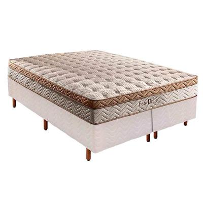 Cama Box King: Colchão Molas Paropas MasterPocket Ensacadas Eco Linho + Base CRC Courano White(193x203)