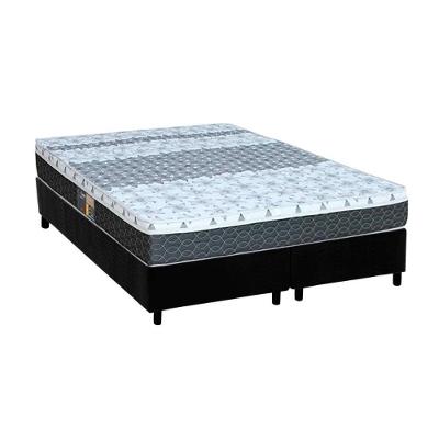 Cama Box King: Colchão Molas Bonnel System Class + Base Crc Suede Black(193x203)