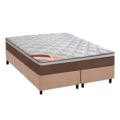 Cama Box King: Colchão Molas Ensacadas Castor Pocket Revolution + Base CRC Suede Clean(193x203)