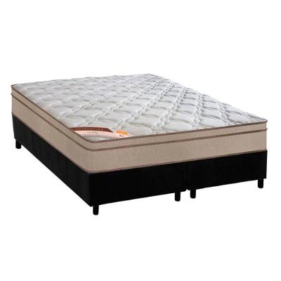 Cama Box King: Colchão Molas Ensacadas Castor Pocket Revolution Híbrido + Base CRC Suede Black(193x203)