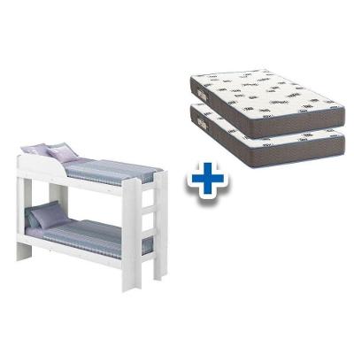 Colchão D33 Ortobom (2un) + Beliche Bia Branco