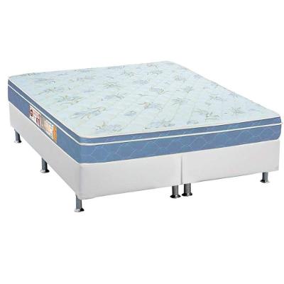 Cama Box King: Colchão Espuma D45 Castor Sleep Max + Base CRC Courano White(193x203)