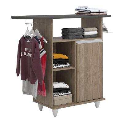 Tábua De Passar Com Balcão 01 Porta Lis 107Cm Castanho