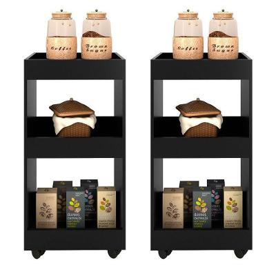 Kit 2 Armários Multiuso para Cozinha Mpozenato Preto