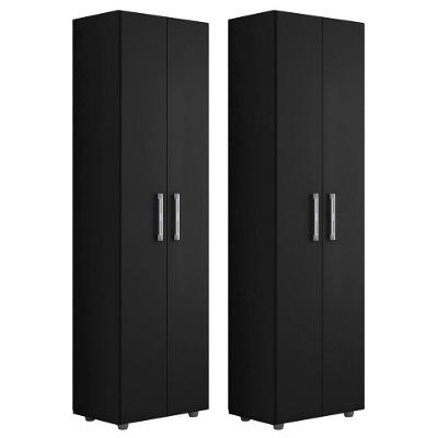 Kit 2 Armários Lavanderia Multiuso Beatriz 2 Portas Preto Fosco - Desk Design