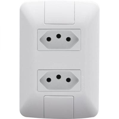 Conj 4x2 2 Tomadas 2p+t Tramontina Aria 10 A 250 V Branco