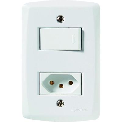Conj 4x2 1 Interrup Paral 10A 250V e 1 Tomada 2p+t 10A 250V