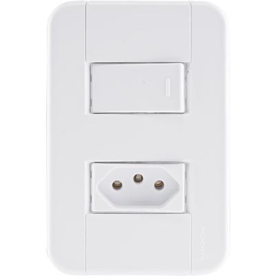 1 Interruptor Simples 10 A 250v e 1 Tomada A 250v Branco