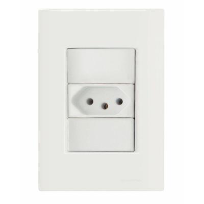 Conj 4x2 1 Tomada 2p+t 20 A 250 V Tramontina Giz Branco