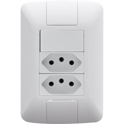 1 Interruptor Simples 6 A 250v e 2 Tomadas A 250v Branco