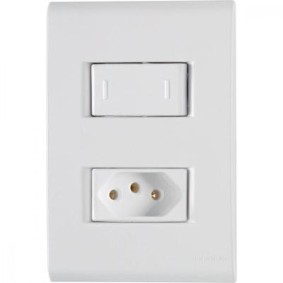 1 Interruptor Paralelo 10 A 250v e 1 Tomada A 250v Branco