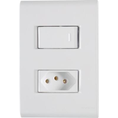 1 Interruptor Simples 10 A 250v e 1 Tomada A 250v Liz Branco