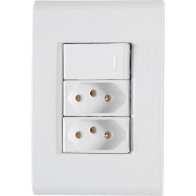 1 Interruptor Simples 10 A 250v e 2 Tomadas A 250v Branco