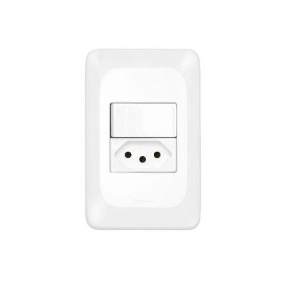 Interruptor Pial Pop Simples+Tom 2P+T 10A 4X2 Lgx103 C/Placa