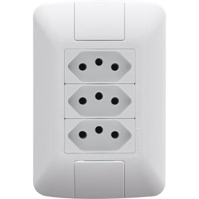 Conj 4x2 3 Tomadas 2p+t 20 A 250 V Tramontina Aria Branco